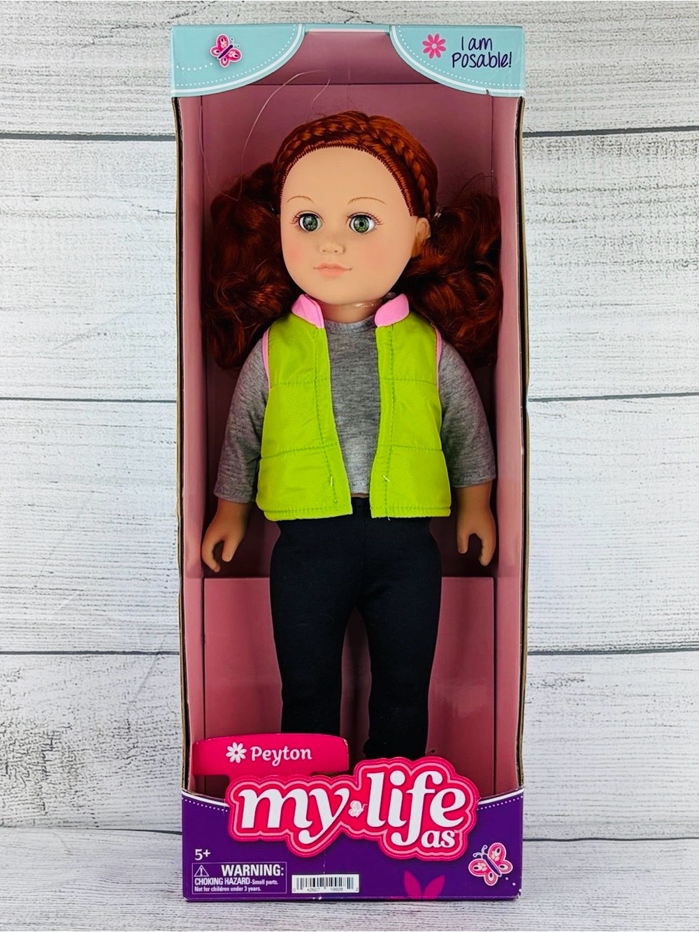 My Life As 18 Inch Posable Doll Peyton - Red Curly Hair Removable Clothes NEW